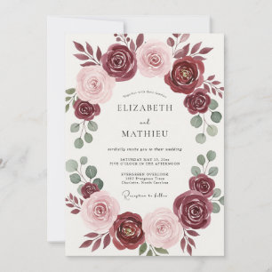 Convites Casamento Romântico Pitoresco de Borgonha