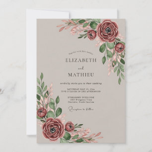Convites Casamento Romântico Poético Rosa