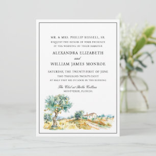 Convites Casamento Romântico por Aquarela Mediterrânica