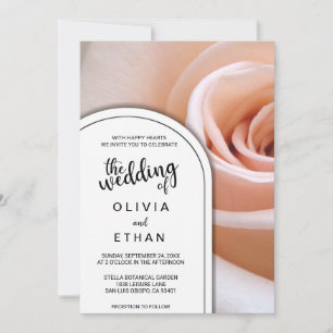 Convites Casamento romântico romântico floral de rosa rosa