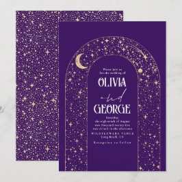 Convites Casamento Romântico Roxo Celestial