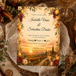 Convites Casamento Romântico Toscano