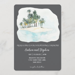 Convites Casamento Romântico Tropical na Ilha
