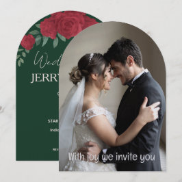 Convites Casamento Romântico Verde Personalizado 