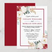 Casamento Romântico Vermelho Branco Verde-Floral R