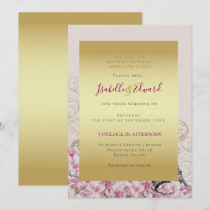 Convites Casamento Romântico Vintage Paris França Torre Eif