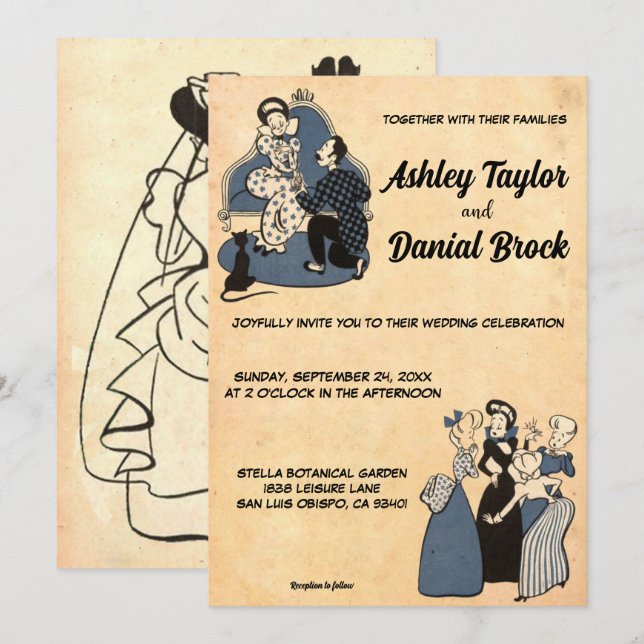 Convites Casamento Romântico Vintage Retro Rústico Antigo E (Frente/Verso)