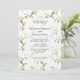 Convites Casamento Romântico White Floral