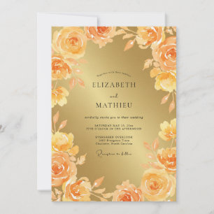 Convites Casamento Rosa Âmbar Dourado