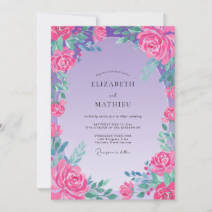 Convites Casamento Rosa Ámbar Fúcsia