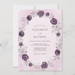 Convites Casamento Rosa Ameixa Profunda
