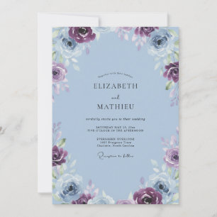 Convites Casamento Rosa Antiga Ameixa Periwinkle