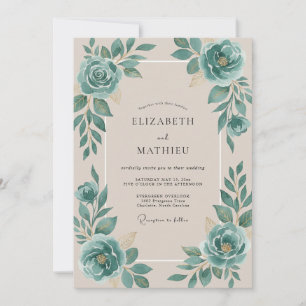 Convites Casamento Rosa Azul Champagne