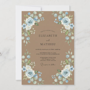 Convites Casamento Rosa Azul Tan