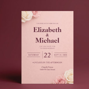 Convites Casamento Rosa Bege