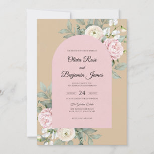 Convites Casamento Rosa Bege Champagne