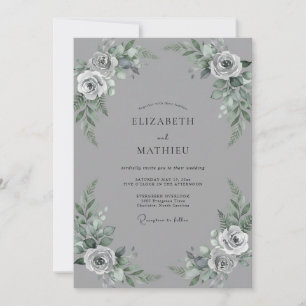 Convites Casamento Rosa Bege Cinza Aço