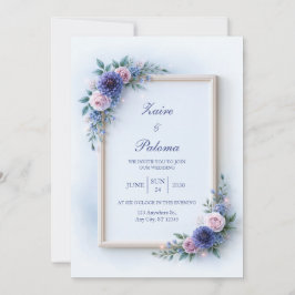 Convites Casamento Rosa Bege Dália Lavanda