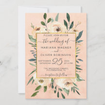 Casamento Rosa Bege Floral Dourado
