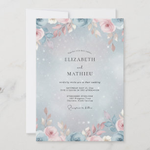 Convites Casamento Rosa Bege Periwinkle