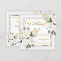 Casamento Rosa Branca Floral Champanhe Dourado