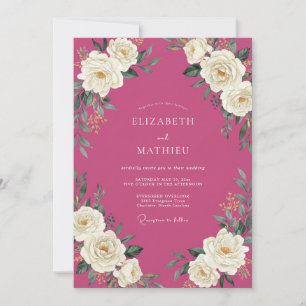 Convites Casamento Rosa Branco Fúcsia