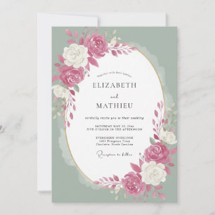 Convites Casamento Rosa Branco Magenta