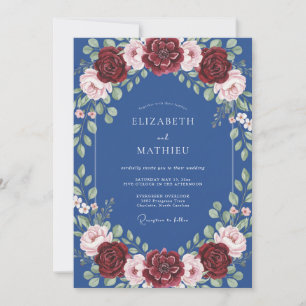 Convites Casamento Rosa Carmim Centáurea