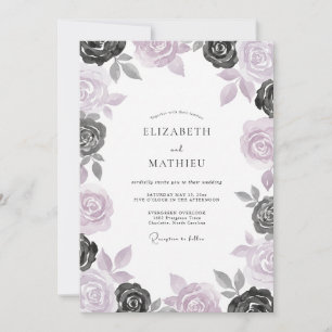 Convites Casamento Rosa Carvão Mauve