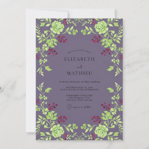 Convites Casamento Rosa Chartreuse Ameixa