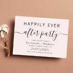 Convites Casamento Rosa Chic Depois da Festa<br><div class="desc">Casamento mínimo de rosas claro após convite de festas. "Feliz Festa Nunca Depois" é escrito em uma mistura de simples tipografia e uma moderna tradição com pestanas.</div>