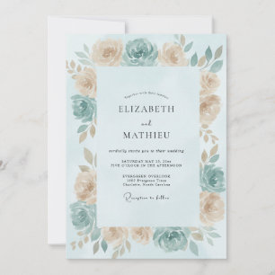 Convites Casamento Rosa Creme Aqua