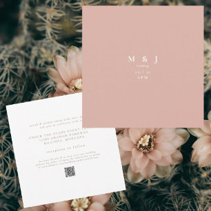 Convites Casamento Rosa Deserto Moderno Simples e Elegante