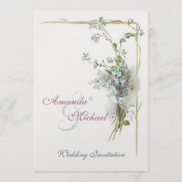 Convites Casamento rosa e azul esqueça-me-nots