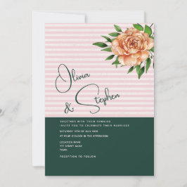 Convites Casamento Rosa Esmeralda Flor de Pêssego