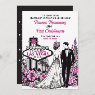 Convites Casamento Rosa Floral Las Vegas