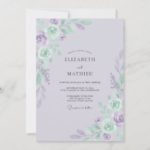 Convites Casamento Rosa Hortelã Azul-Marinho