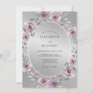 Convites Casamento Rosa Malva Polido Prata