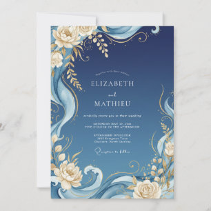 Convites Casamento Rosa Marfim Meia-Noite