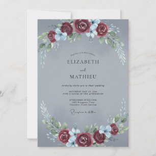 Convites Casamento Rosa Marrom Ardósia