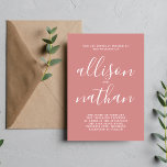 Convites Casamento Rosa Minimalista Verdadeiro Simplicidade<br><div class="desc">Este simples e maravilhoso convite de casamento é perfeito para o minimalista de todos nós! Por favor,  entre em contato comigo se você quiser ajuda para personalizar a parte de texto deste convite para casamento.</div>