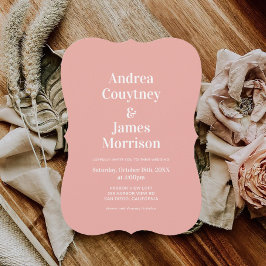 Convites Casamento Rosa Moderno