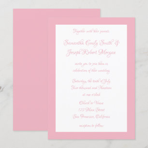 Convites Casamento Rosa Pálido e Branco