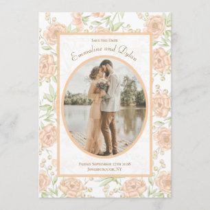 Convites Casamento Rosa Pêssego Salve a Data