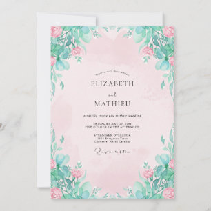 Convites Casamento Rosa Pétala de Hortelã
