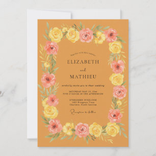 Convites Casamento Rosa Pétala Ócre