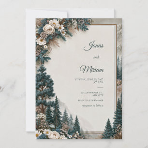 Convites Casamento Rosa Pine Azul