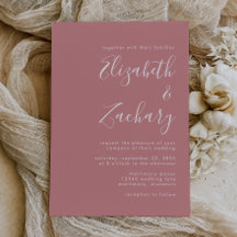 Casamento Rosa Po dusty com Letra Moderna