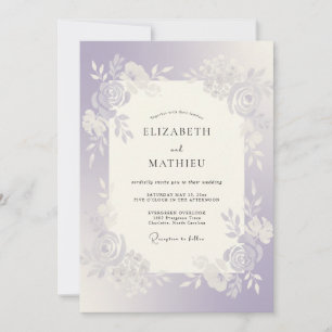 Convites Casamento Rosa Prata Lilás