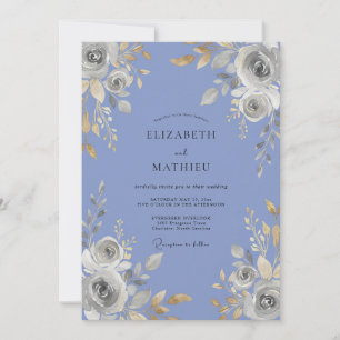 Convites Casamento Rosa Prata Periwinkle